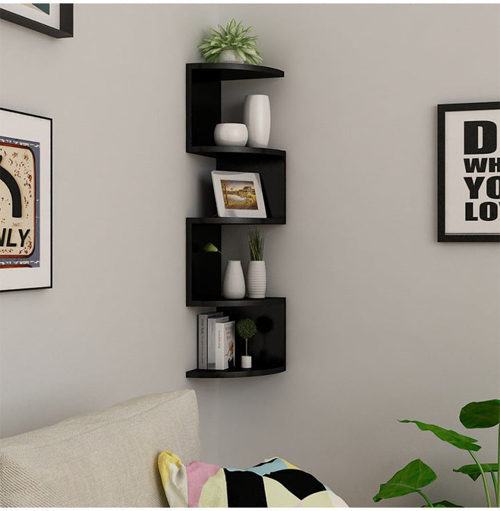 Corner Wall Lattice Shelf for Bedroom and Living Room