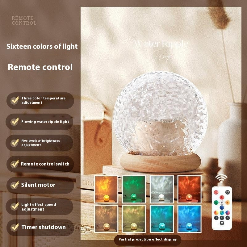 Corrugated Bedside Night Lamp 16 Color Remote Control Bedroom Ambience
