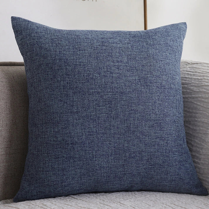 Cotton Linen Throw Pillow - Solid Color Sofa Cushion | 10 Colors 4 Sizes