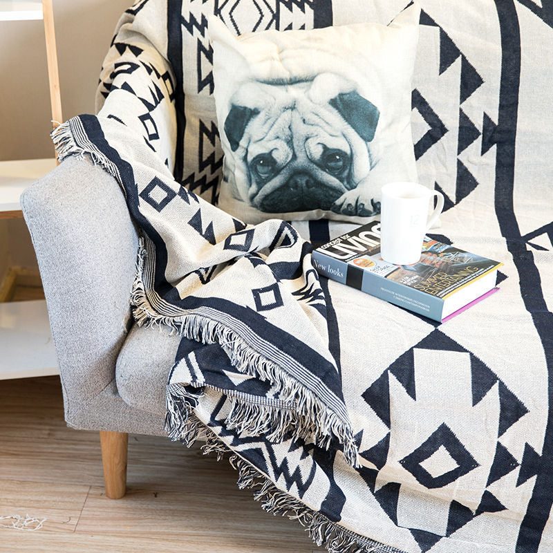 Splendas Geometric Throw Blanket Woven Cotton Lightweight Breathable | Sofa & Bed | 4 Sizes