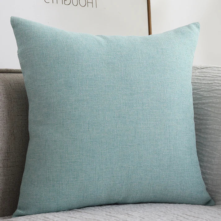 Cotton Linen Throw Pillow - Solid Color Sofa Cushion | 10 Colors 4 Sizes