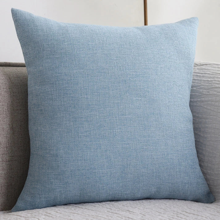 Cotton Linen Throw Pillow - Solid Color Sofa Cushion | 10 Colors 4 Sizes