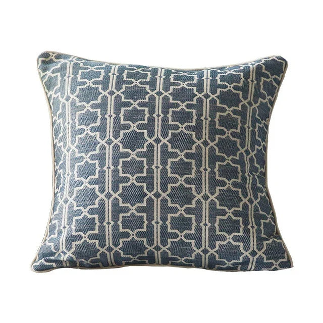 Moroccan Trellis Throw Pillow - Woven Cotton Geometric Accent Pillow | 6 Colors