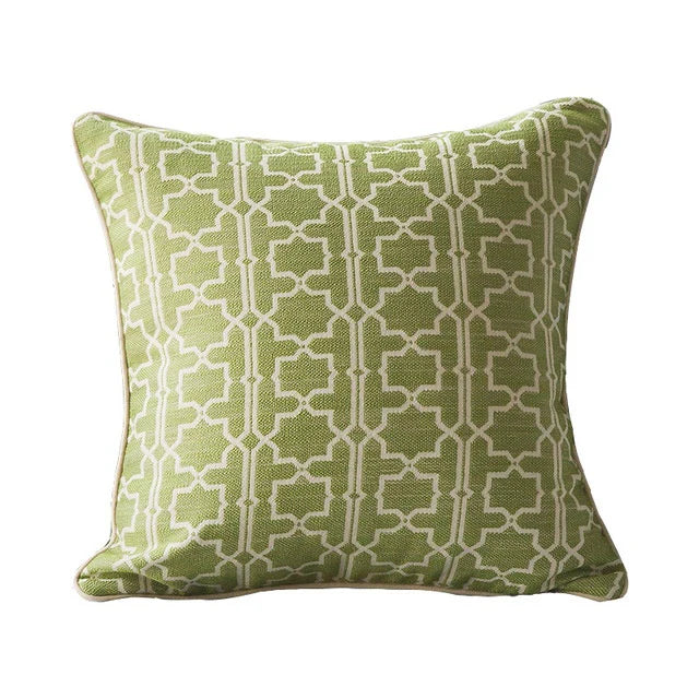 Moroccan Trellis Throw Pillow - Woven Cotton Geometric Accent Pillow | 6 Colors