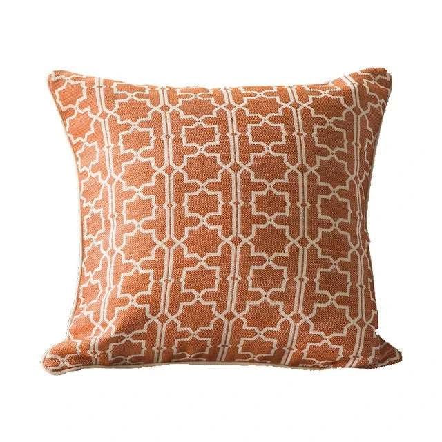 Moroccan Trellis Throw Pillow - Woven Cotton Geometric Accent Pillow | 6 Colors