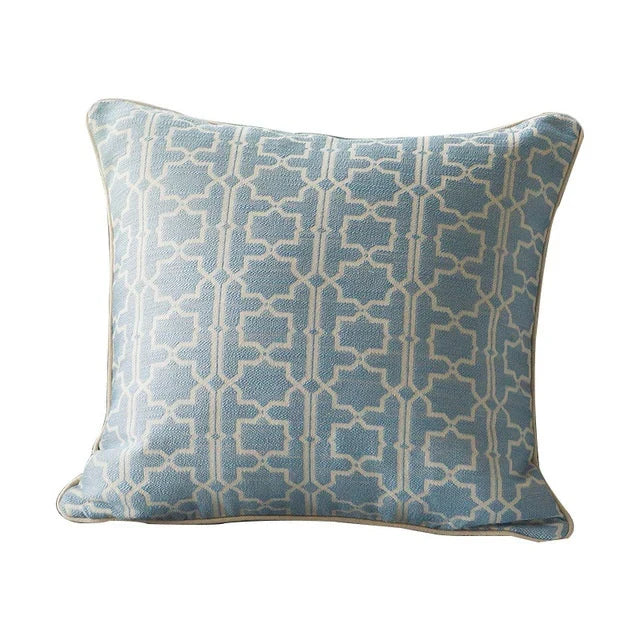 Moroccan Trellis Throw Pillow - Woven Cotton Geometric Accent Pillow | 6 Colors