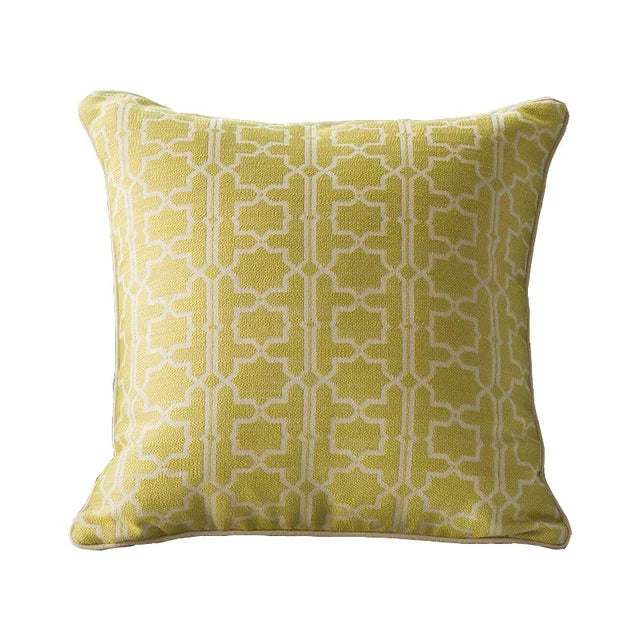 Moroccan Trellis Throw Pillow - Woven Cotton Geometric Accent Pillow | 6 Colors