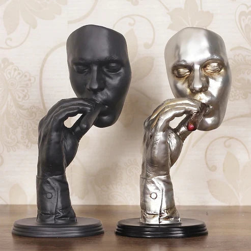 Creative Retro Meditators Abstract Sculpture Artwork for Home Decor