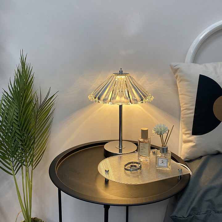 Crystal Table Lamp for Bedroom - Decorative Night Light with 3 Color Modes