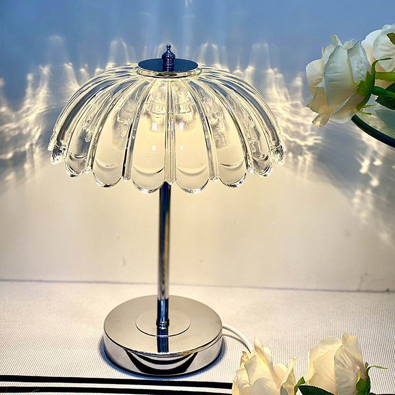 Crystal Table Lamp for Bedroom - Decorative Night Light with 3 Color Modes