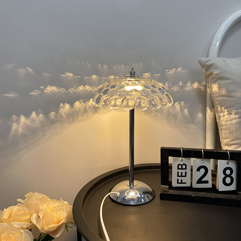 Crystal Table Lamp for Bedroom - Decorative Night Light with 3 Color Modes