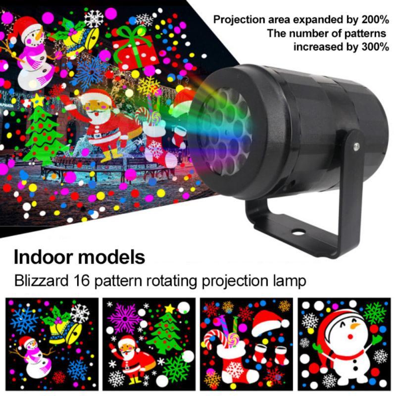 LED Christmas Projector Lights Snowflake Stage Lamp Outdoor Xmas Decor