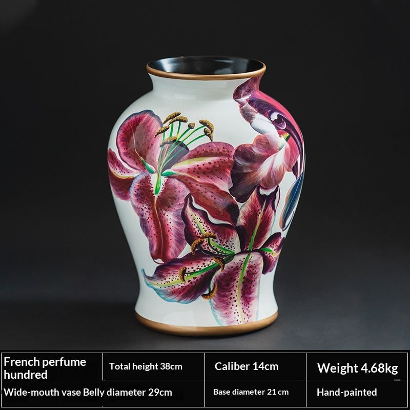 Blue and White Porcelain Vase Hand Painted Chinoiserie Ceramic