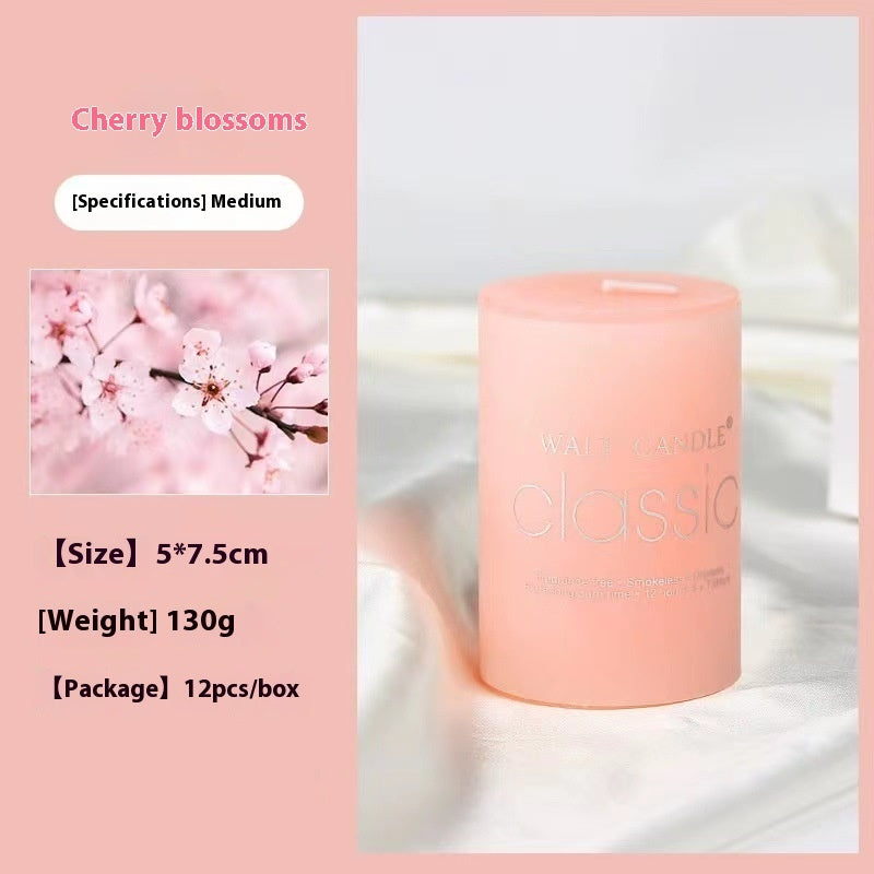 Cylindrical Aromatherapy Scented Candle Smokeless Colorful Pillar Candle for Home Decor