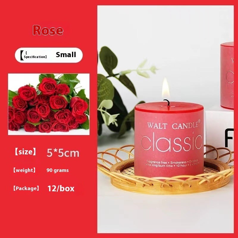 Cylindrical Aromatherapy Scented Candle Smokeless Colorful Pillar Candle for Home Decor