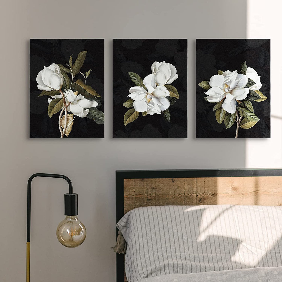 3 Pcs Magnolia Flowers Canvas Wall Art (Frameless)