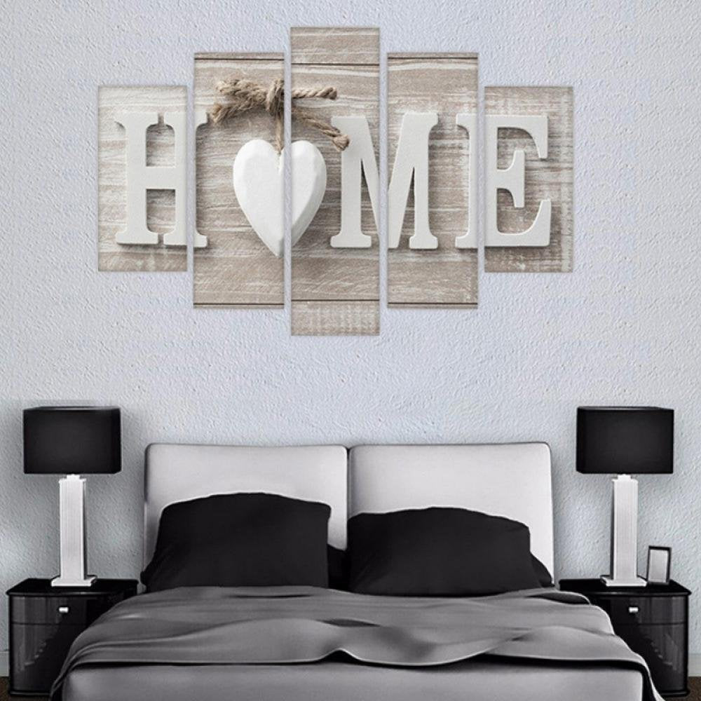 White Home Sweet Heart Modern Abstract Wall Art - Without Frame