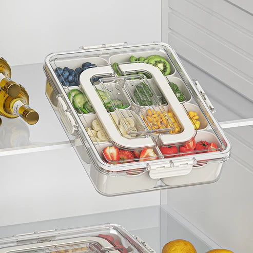 8 Grid Divided Snack Box Organizer Airtight Food Storage Container