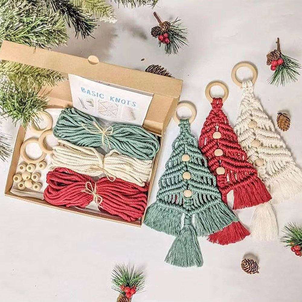 Christmas Tree Craft Kit Diy Material Package Handmade Cotton String Woven