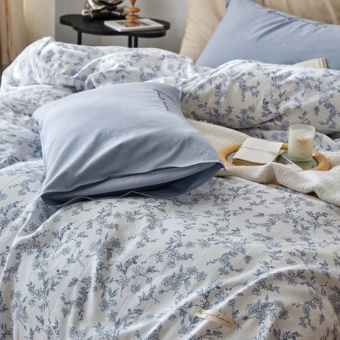 Splendas 4-Piece Cotton Bedding Set Double Layer Soft Breathable | Queen King