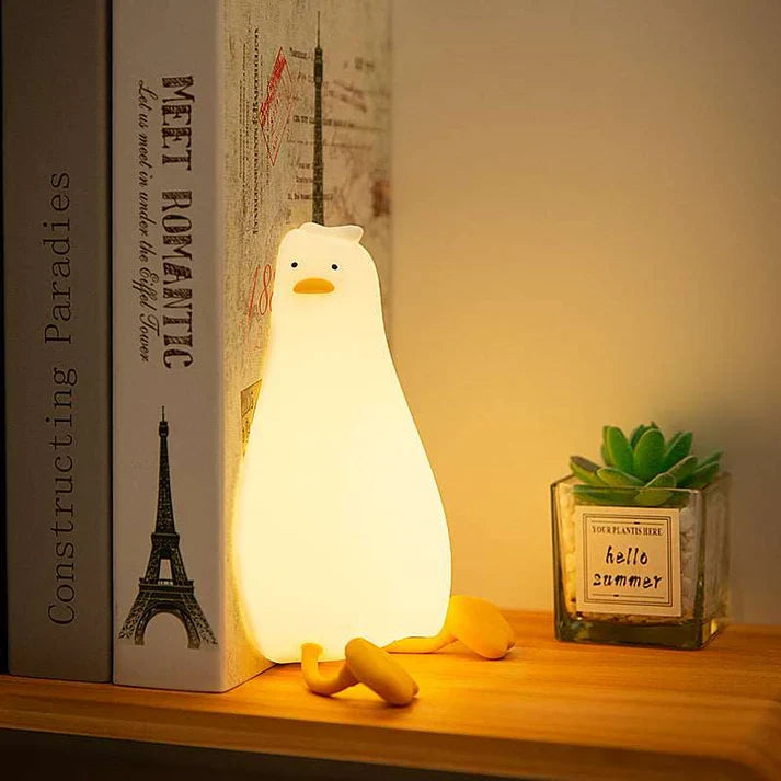Flat Duck Night Lamp Children's Bedside Table Silicone Light Bulbs Dimming Atmosphere Gift