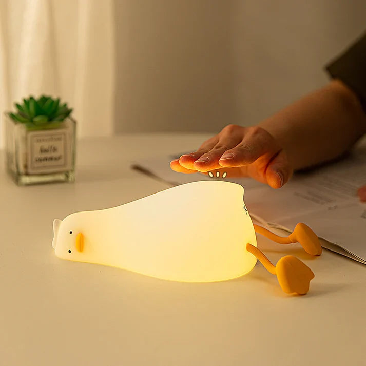 Flat Duck Night Lamp Children's Bedside Table Silicone Light Bulbs Dimming Atmosphere Gift
