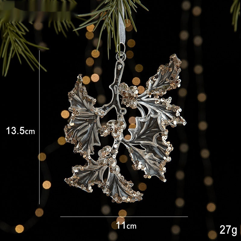 Transparent Christmas Decor Sequins Acrylic Pendant Elegant Hanging Ornaments