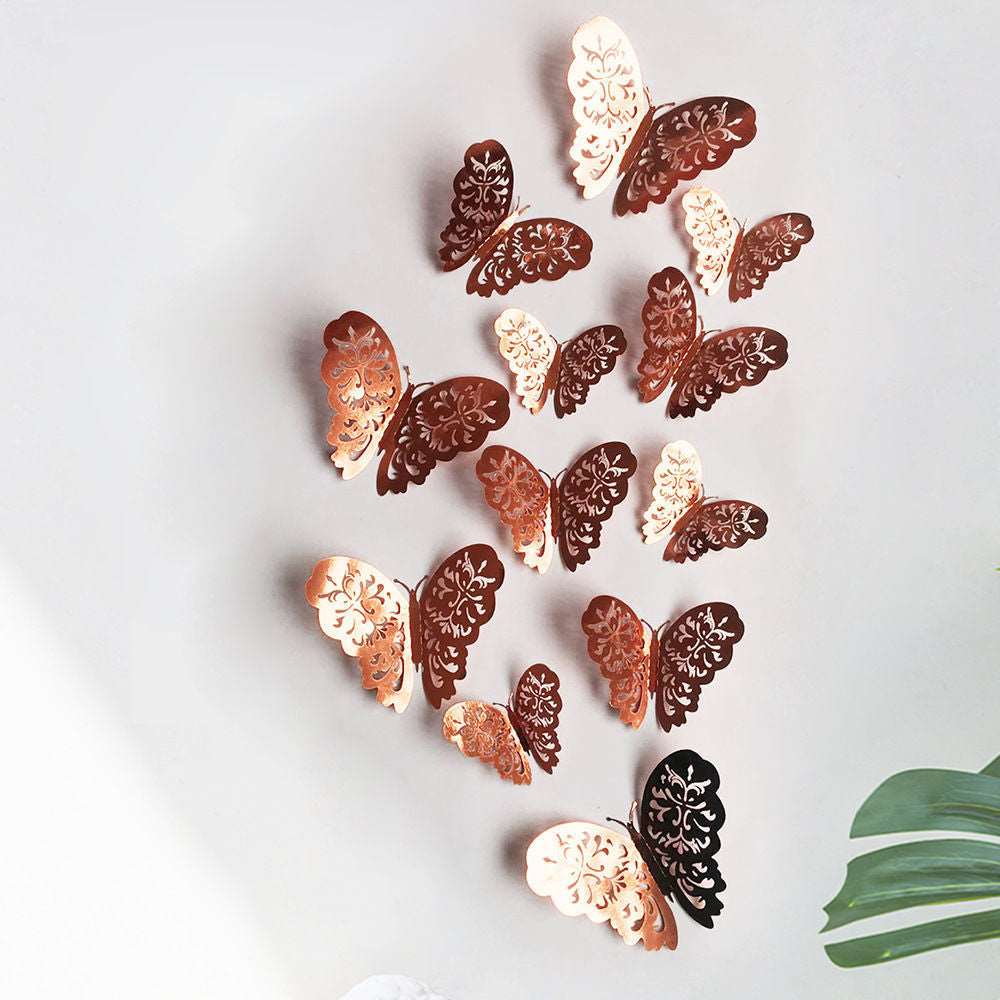 3D Hollow Stickers Butterflies for Bedroom Walls & Mirrors Home Decor