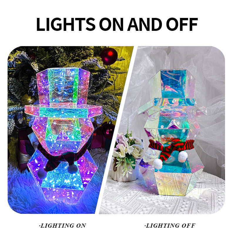 Santa Claus Night Light Colorful LED Glow Christmas Decor Table Ornament