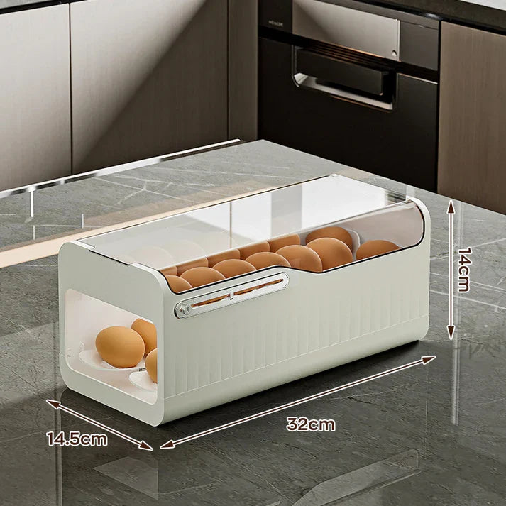 Kitchen Food Grade Slide Egg Storage Box Drop Resistant Egg Holder for Fridge