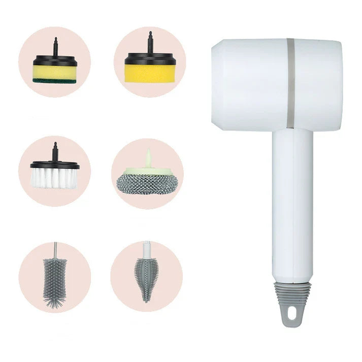 Automatic Cleaning Brush USB Rechargeable Electric Scrubber for Kitchen & Bathroom