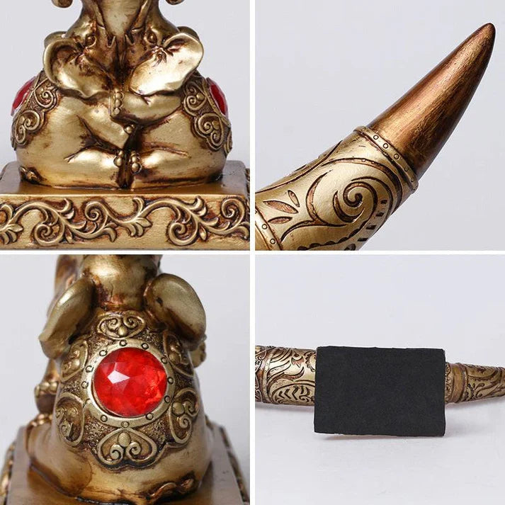 Ivory Ornaments Hand-Carved Elephant Resin Craft Sculpture