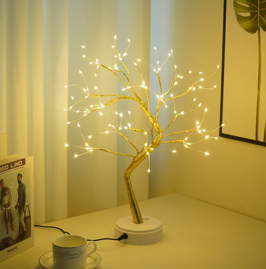 LED Copper Wire Bedroom Tree Lamp | Decorative Night Light for Home Décor