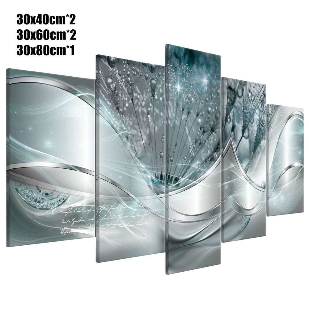Set of 5 Abstract Flower Canvas Background Wall-Art