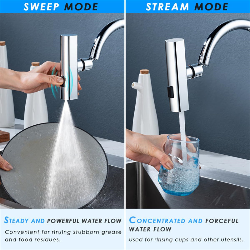 Waterfall Kitchen Faucet Splash-Proof Rotating Bubbler Multifunctional Nozzle Set