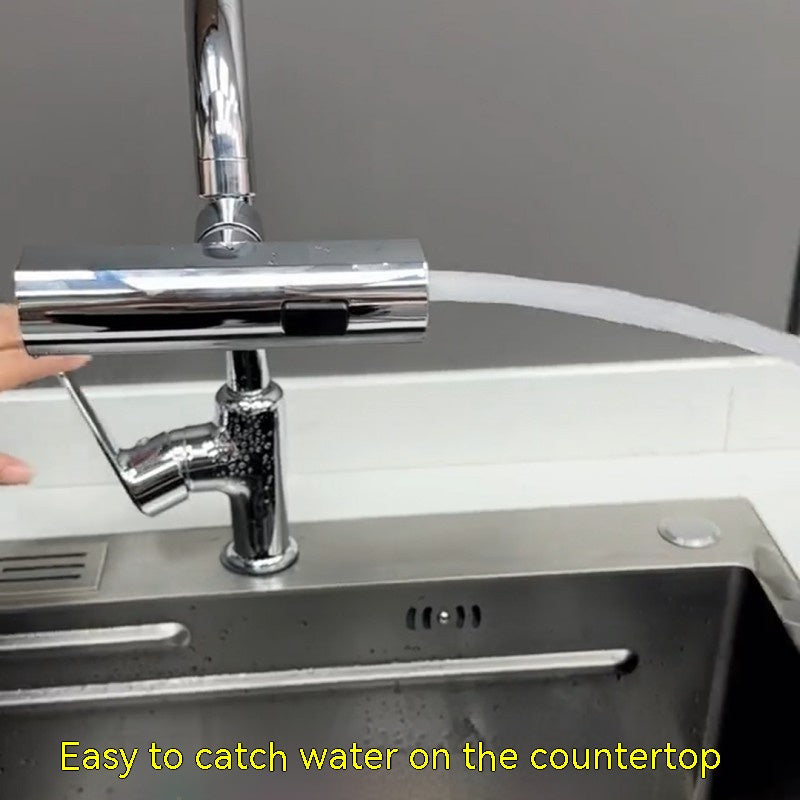 Waterfall Kitchen Faucet Splash-Proof Rotating Bubbler Multifunctional Nozzle Set