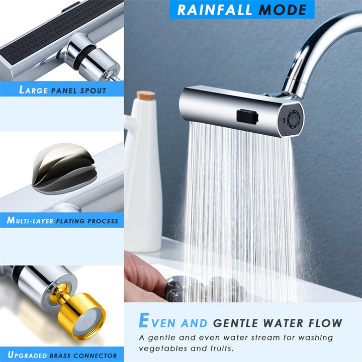 Waterfall Kitchen Faucet Splash-Proof Rotating Bubbler Multifunctional Nozzle Set