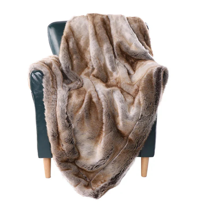 Faux Fur Throw Blanket Luxury Plush Soft Blanket for Bed & Sofa | 2 Sizes