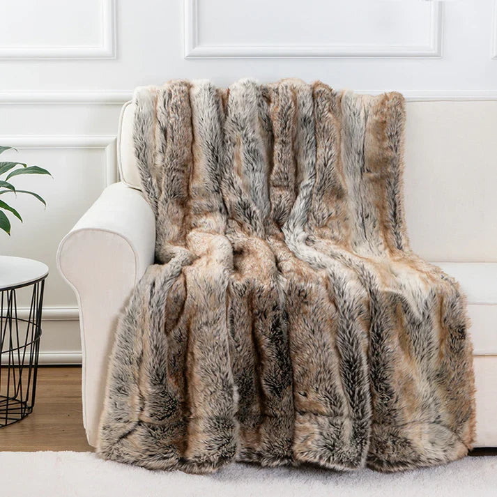 Faux Fur Throw Blanket Luxury Plush Soft Blanket for Bed & Sofa | 2 Sizes