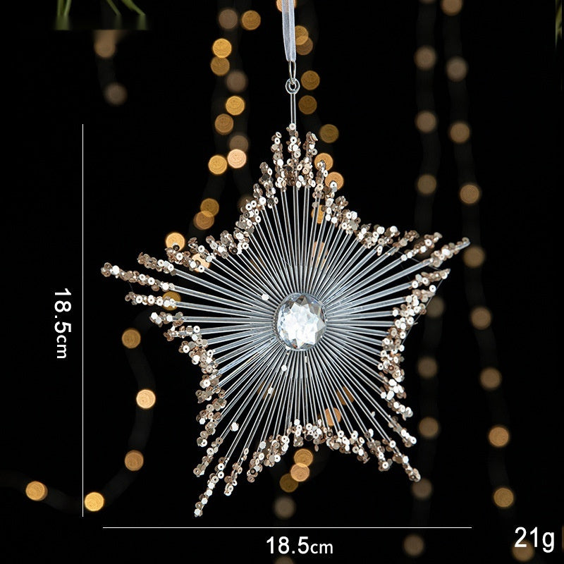 Transparent Christmas Decor Sequins Acrylic Pendant Elegant Hanging Ornaments