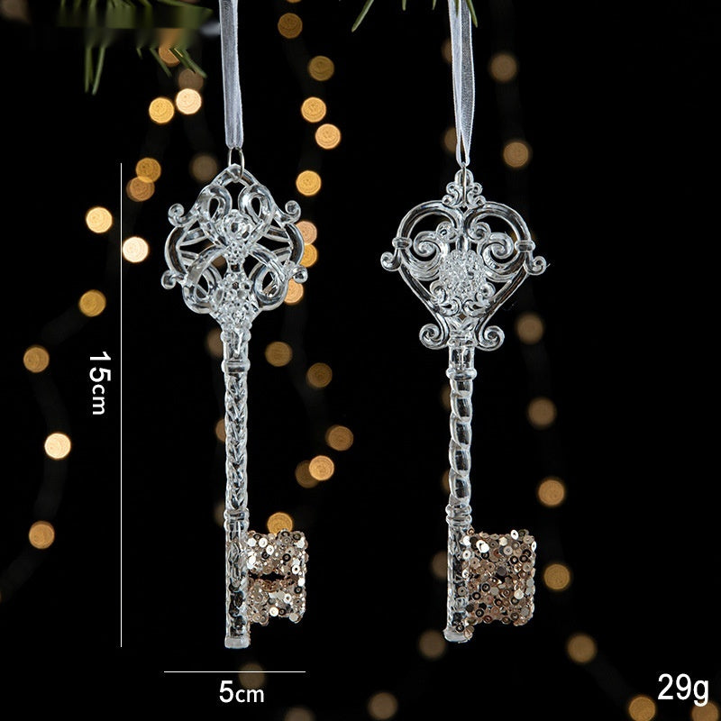 Transparent Christmas Decor Sequins Acrylic Pendant Elegant Hanging Ornaments