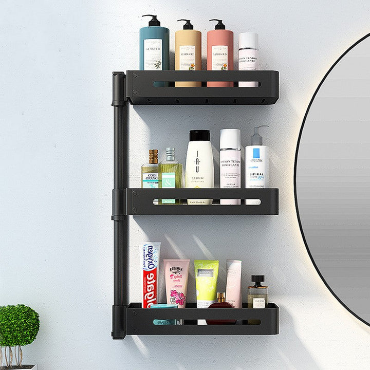 360 Rotating Aluminum Bathroom Shelf - No Drill or Wall Mount | 2, 3 and 4 Layer