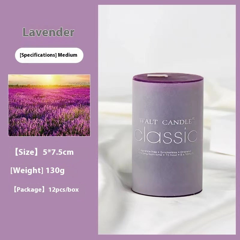 Cylindrical Aromatherapy Scented Candle Smokeless Colorful Pillar Candle for Home Decor