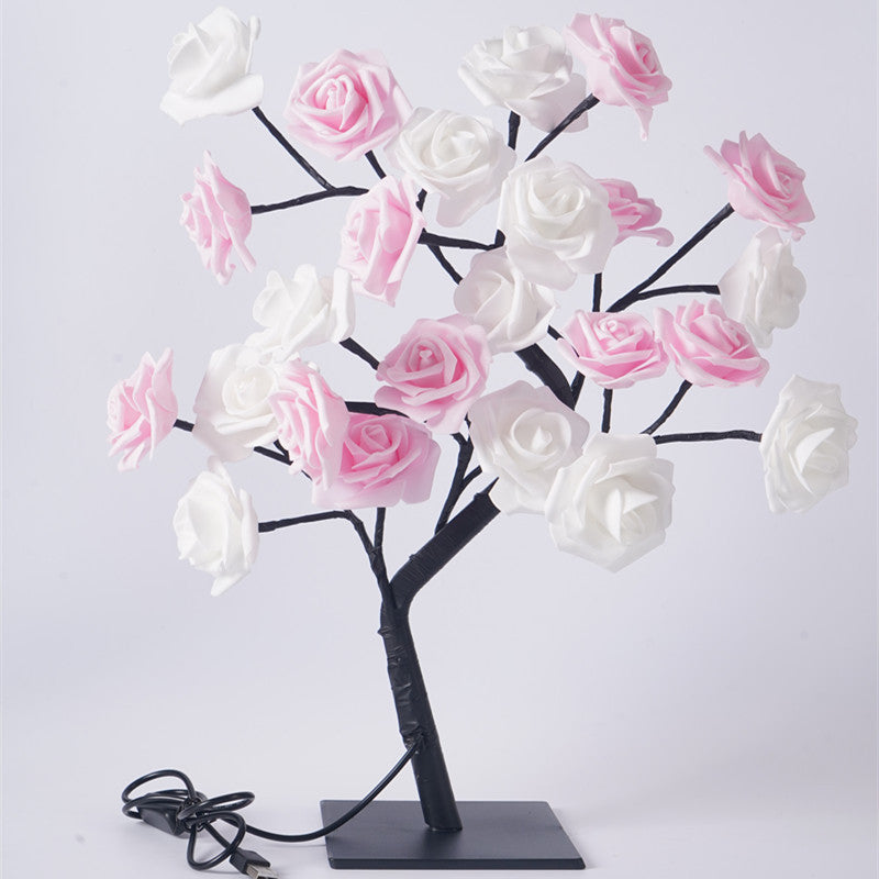 Fiber Optic Flower Tree Night Light USB LED Bonsai Lamp for Room Decoration and Gifting