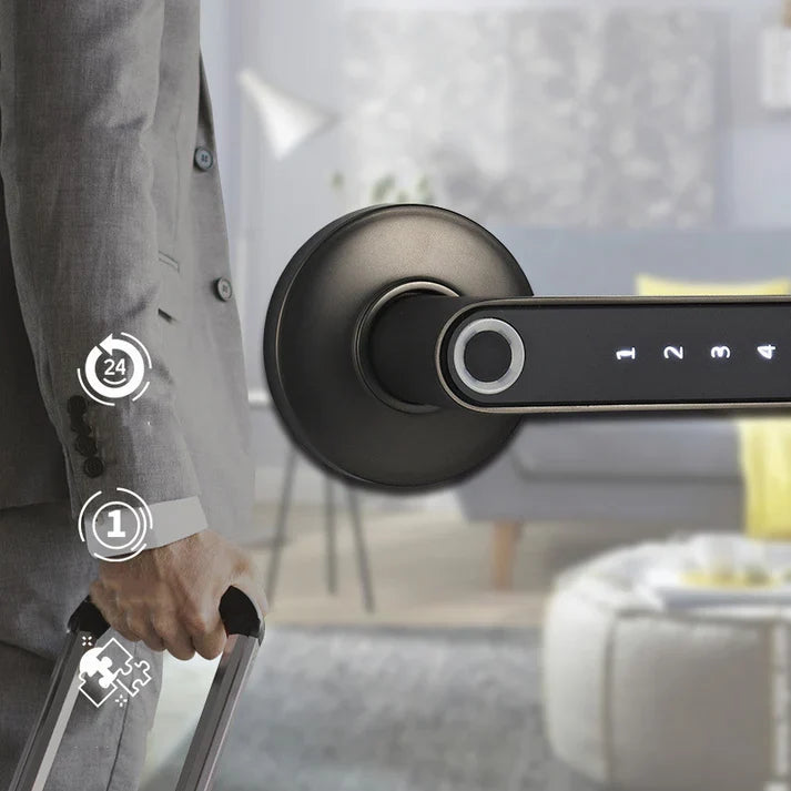 Fingerprint Door Lock Keyless Security Door Handle For Home