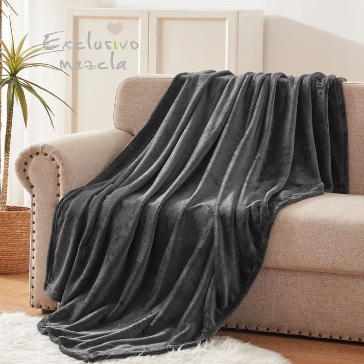 Throw Fleece Bed Covers Blanket for Couch/Bed, Lightweight and Cozy( Ivory )