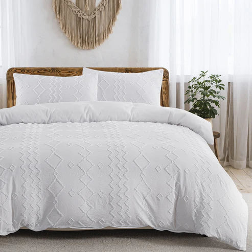 Splendas Floral Duvet Cover Set Diamond Wave Luxury Bedding | Brushed Soft Fabric