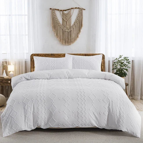 Splendas Floral Duvet Cover Set Diamond Wave Luxury Bedding | Brushed Soft Fabric