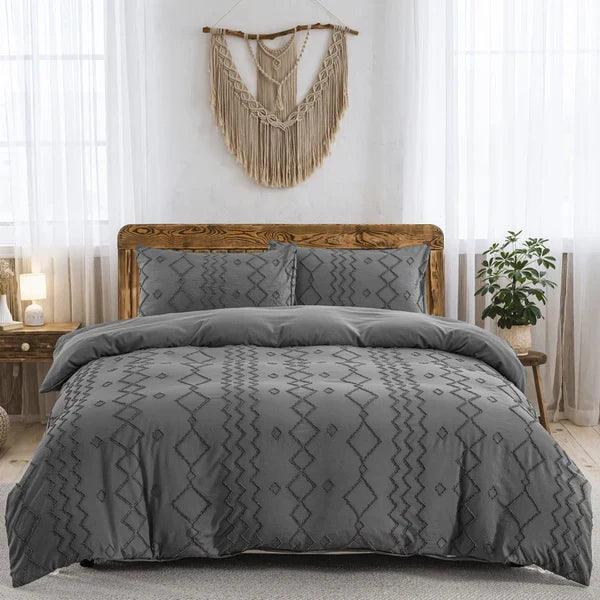 Splendas Floral Duvet Cover Set Diamond Wave Luxury Bedding | Brushed Soft Fabric