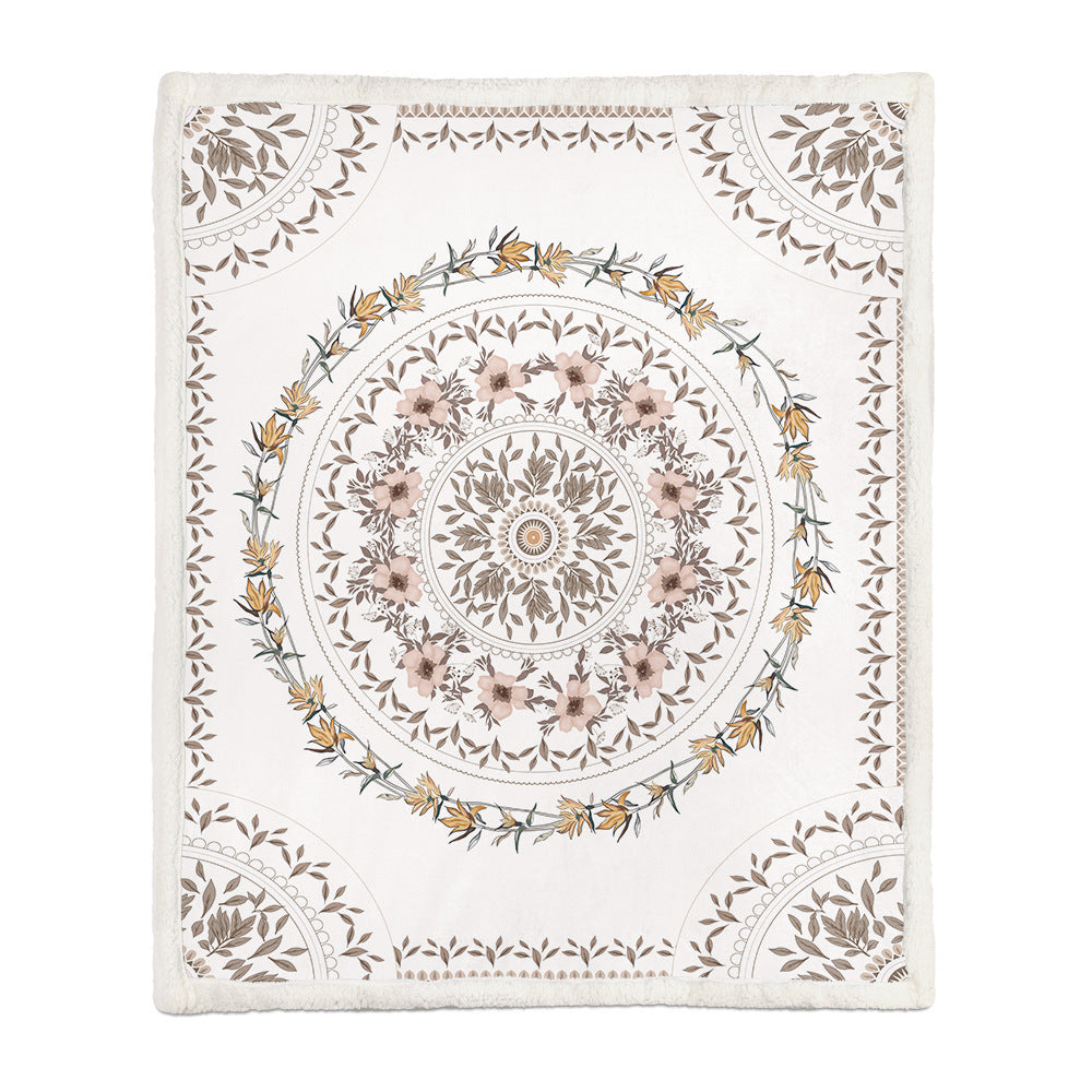 Floral Throw Blanket Soft Botanical Print Lightweight for Sofa and Bed